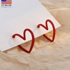 Women 925 Sterling Silver Earrings Studs Elegant Simple Hollow Love Heart 0102